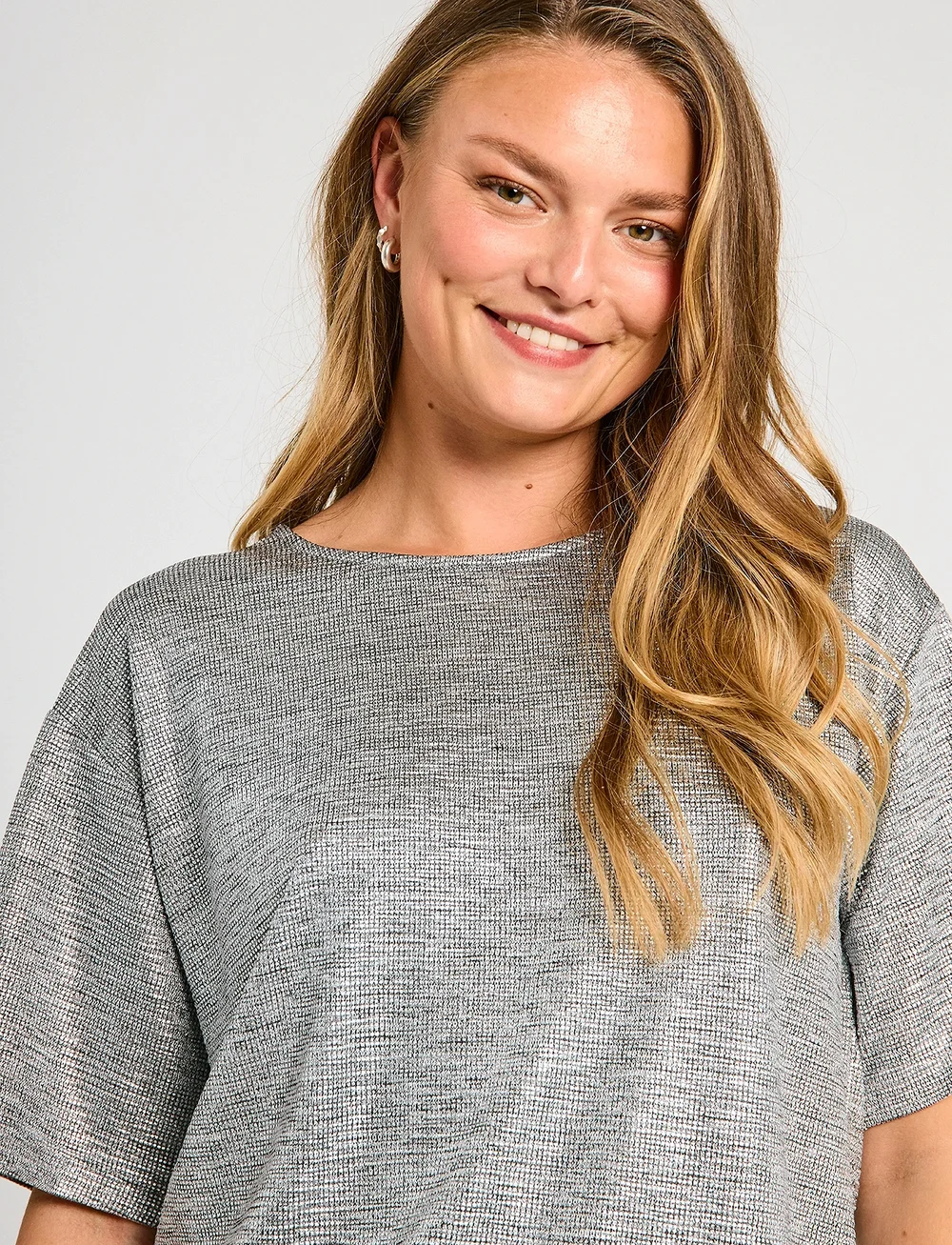 FREE/QUENT - T-shirt from Freequent - kortärmade blusar - silver - 4