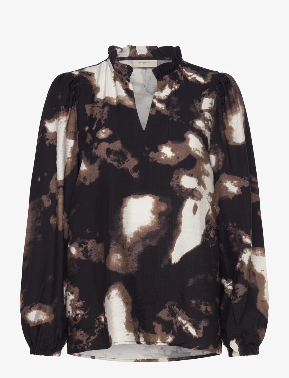 FREE/QUENT - FQSILLA-BLOUSE - långärmade blusar - black w. simply taupe - 0