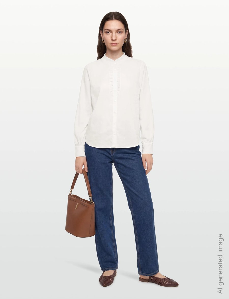FREE/QUENT - FQRAYA-SHIRT - pikkade varrukatega särgid - off-white melange - 0