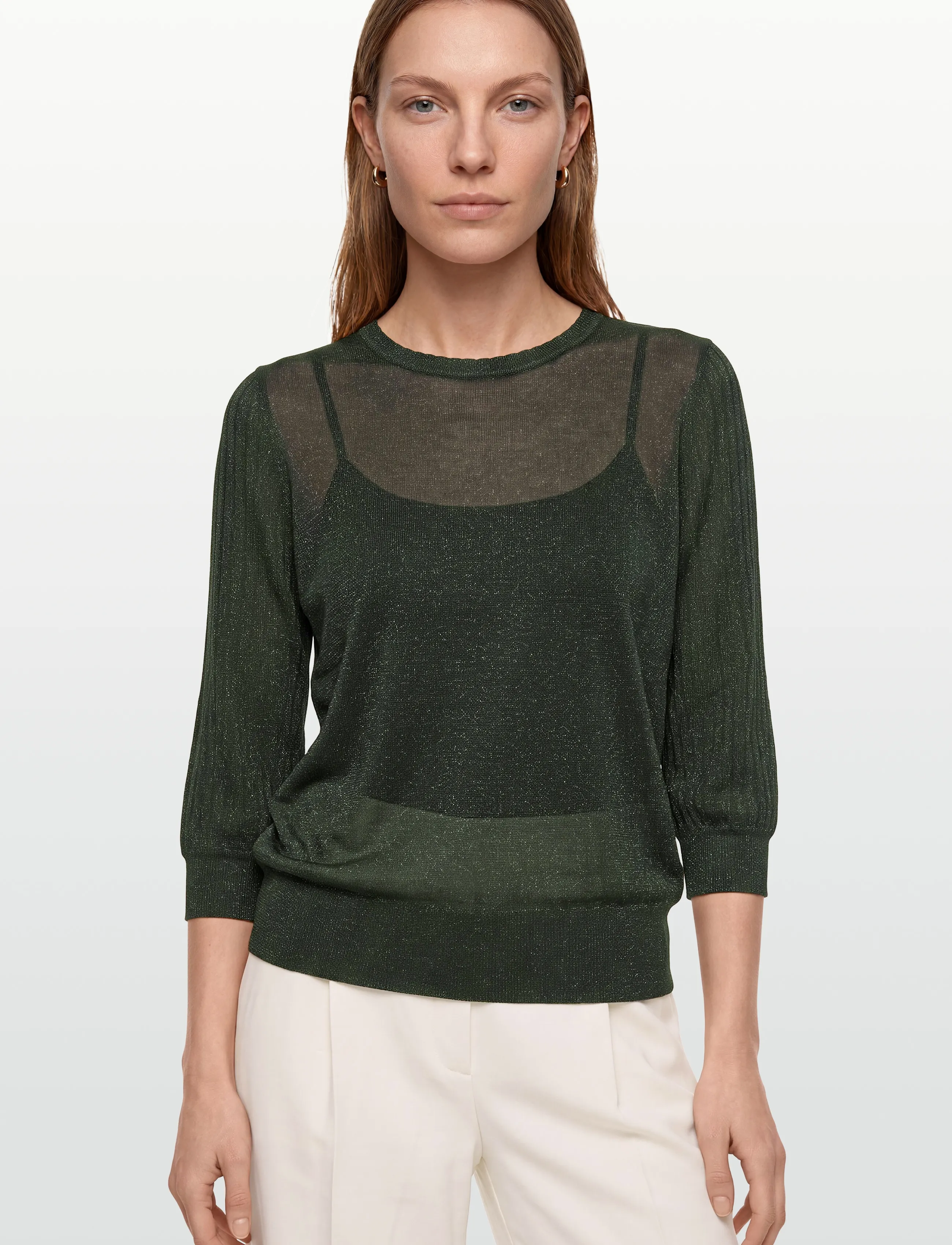 FREE/QUENT - FQGLITTA-PULLOVER - striktrøjer - kombu green - 3