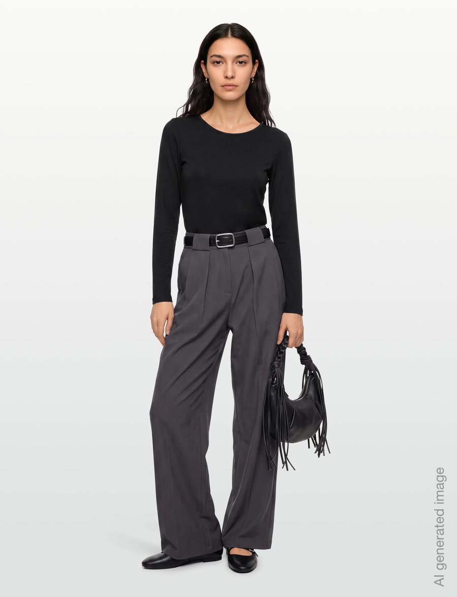 FREE/QUENT - FQLIANA-TEE - langärmlige tops - black - 0