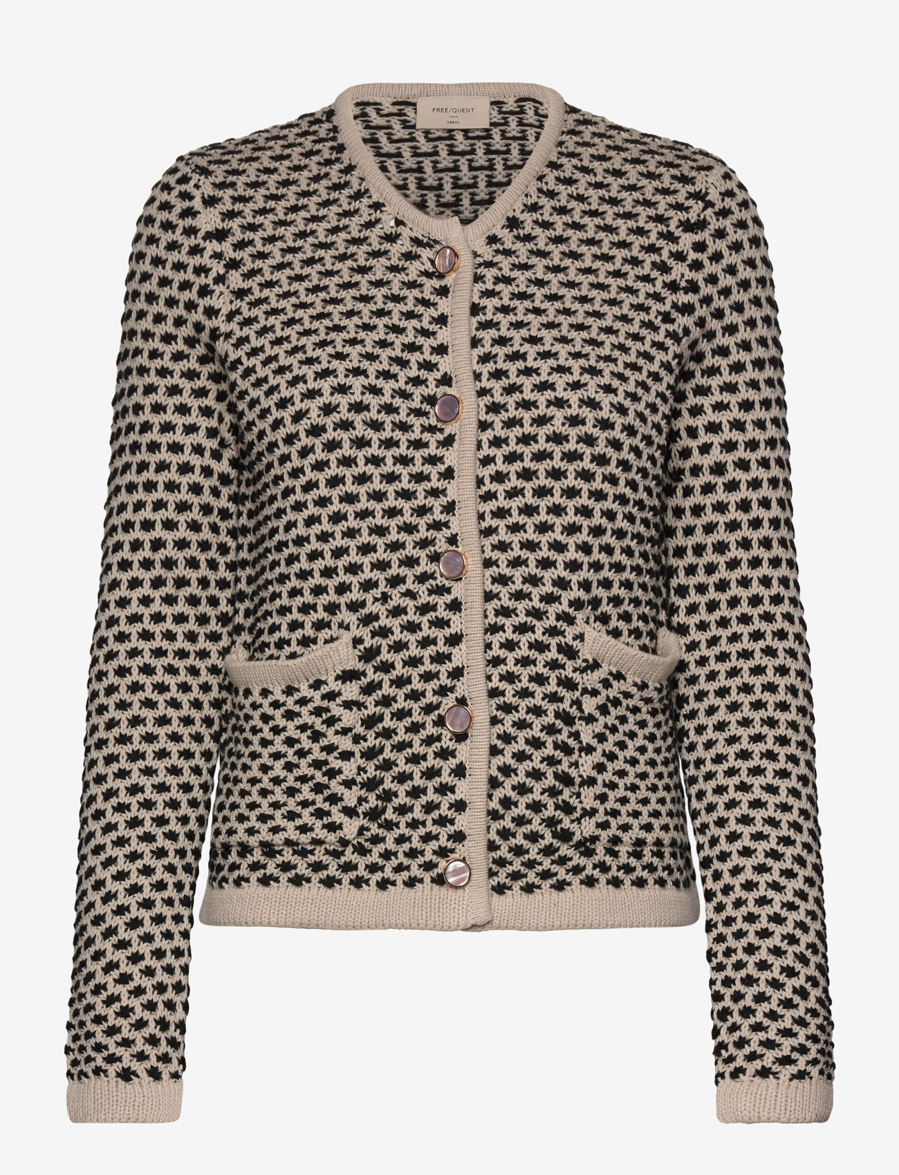 FREE/QUENT - FQCOTLA-CARDIGAN - moonbeam w. black - 1