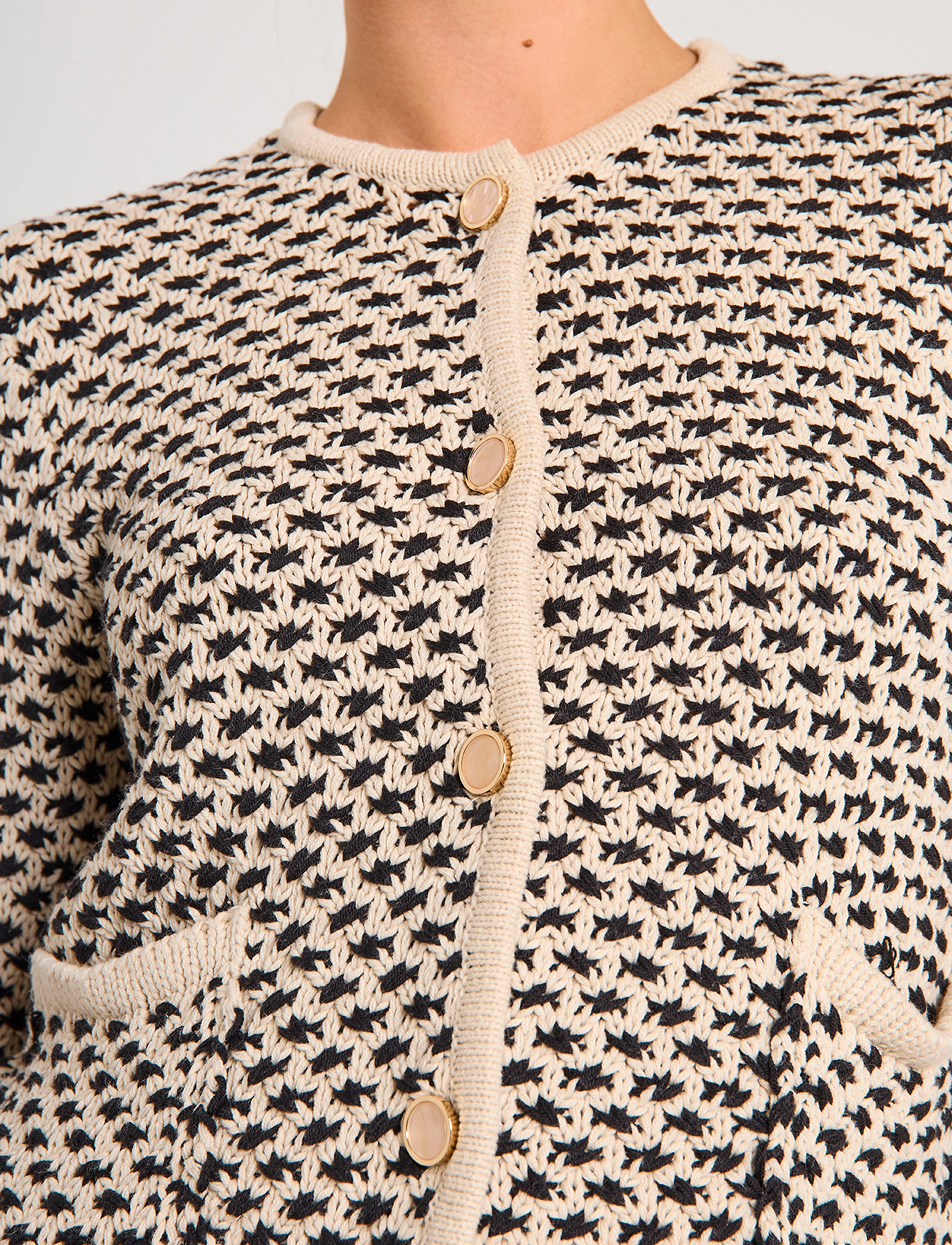 FREE/QUENT - FQCOTLA-CARDIGAN - moonbeam w. black - 3