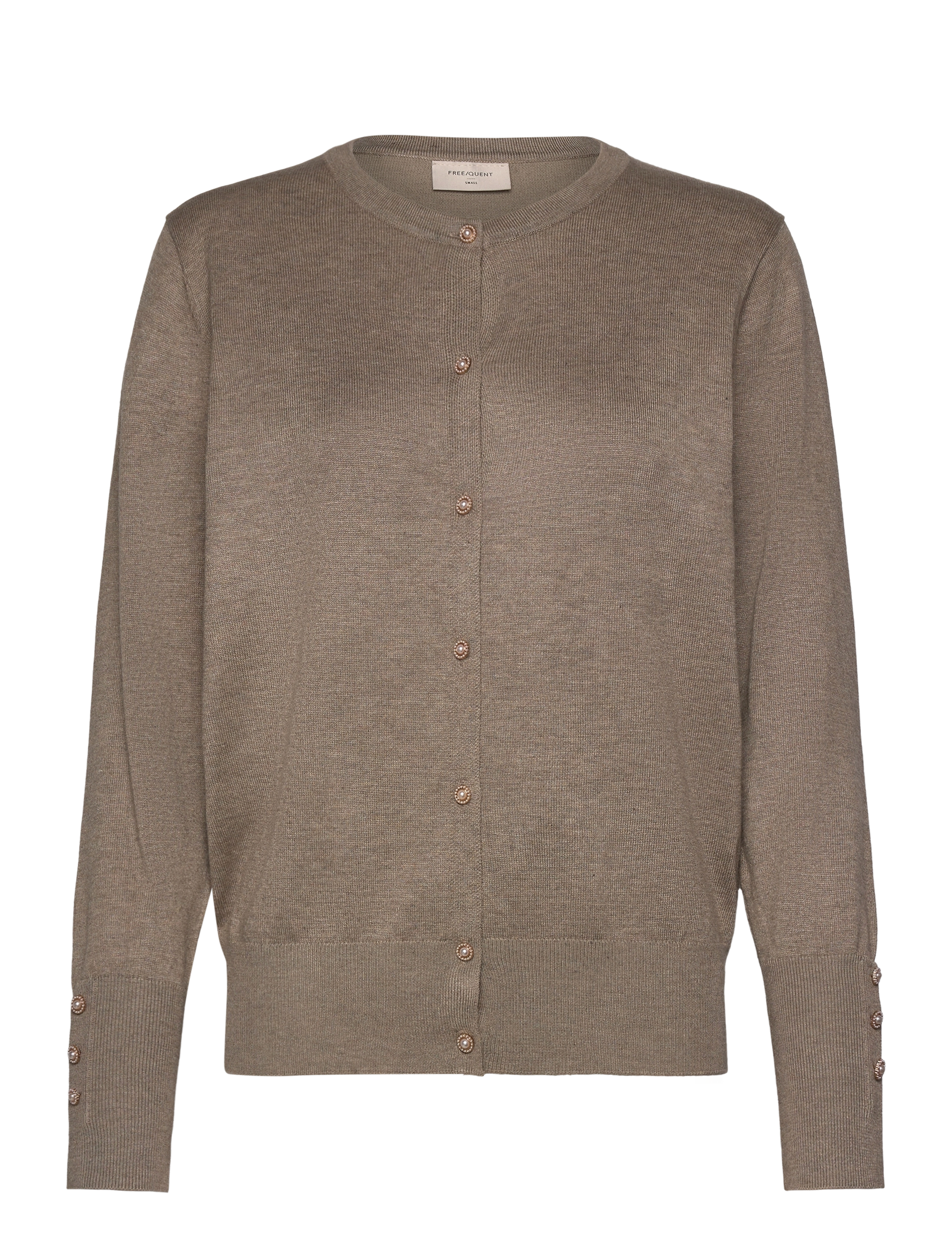 FREE/QUENT FQKATIE-CARDIGAN - Tøj - SILVER MINK MELANGE / beige