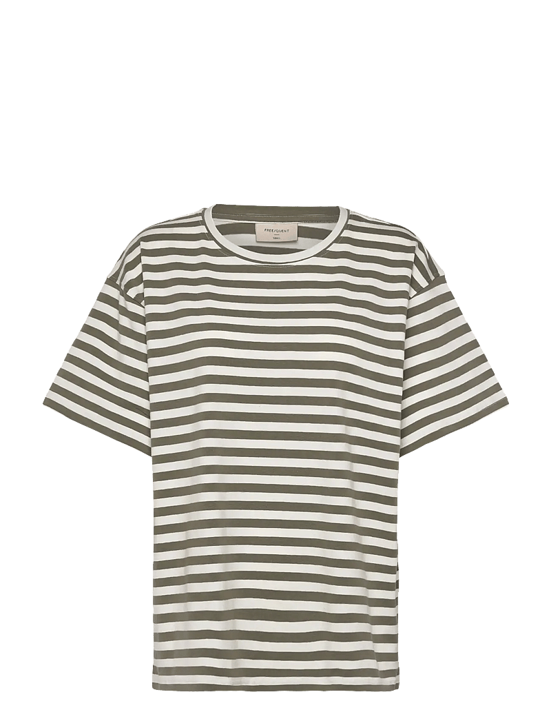 FREE/QUENT - FQFENJAL-TEE - marškinėliai - deep lichen green w. off-white - 0