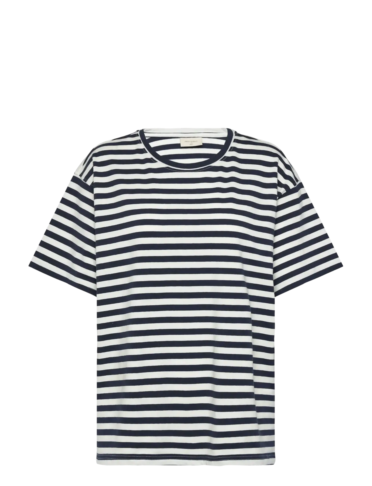 FREE/QUENT Fqfenjal-Tee, Kvinder, Stribet T-Shirt, Hvid, Str: XS