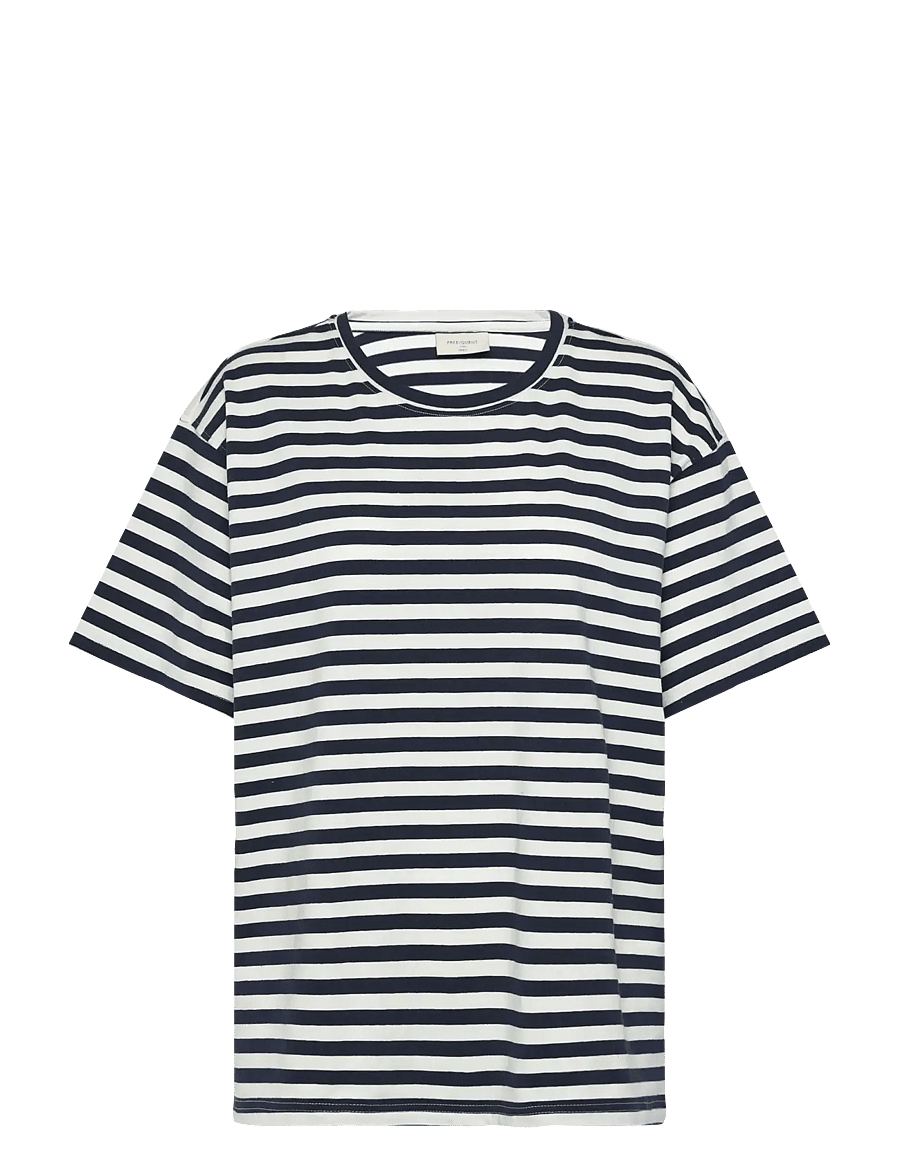 FREE/QUENT - FQFENJAL-TEE - t-shirts - navy blazer w. off-white - 0