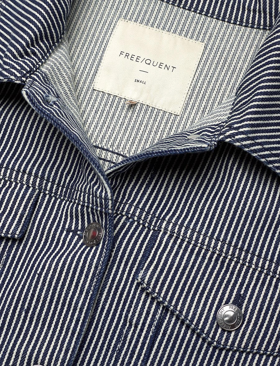 FREE/QUENT - FQMELLY-JACKET - overshirts - off-white w. navy blazer - 3