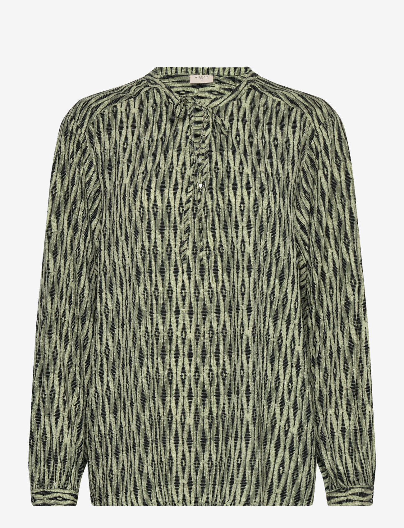 FREE/QUENT - Blouse  - langærmede bluser - deep lichen green w. black - 0