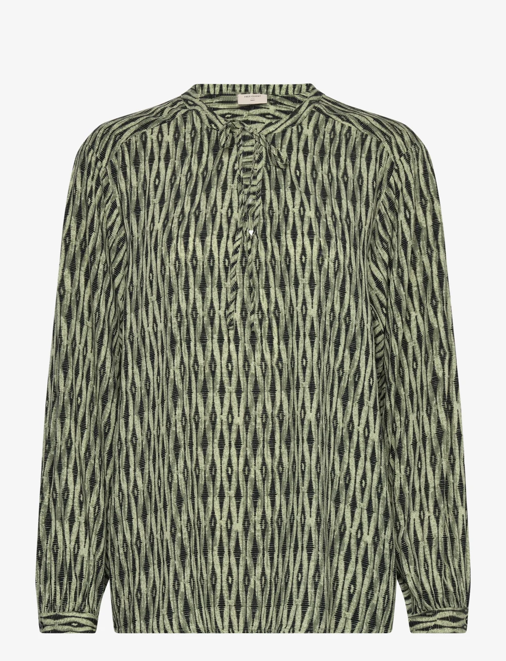 FREE/QUENT - Blouse - long sleeved blouses - deep lichen green w. black - 0