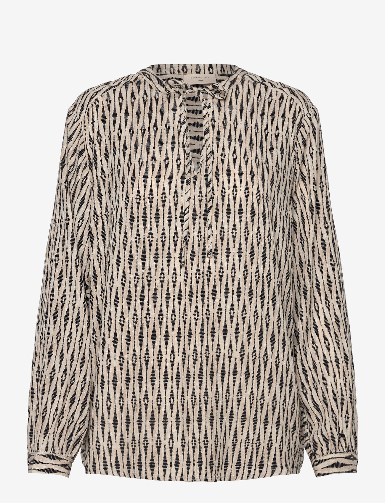 FREE/QUENT - Blouse  - langærmede bluser - moonbeam w. black - 1