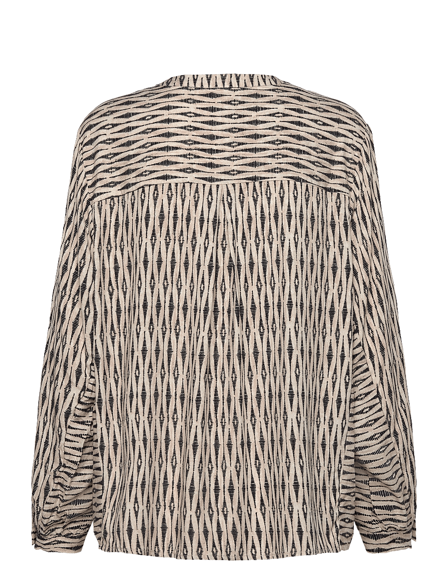 FREE/QUENT - Blouse - langärmelige blusen - moonbeam w. black - 2