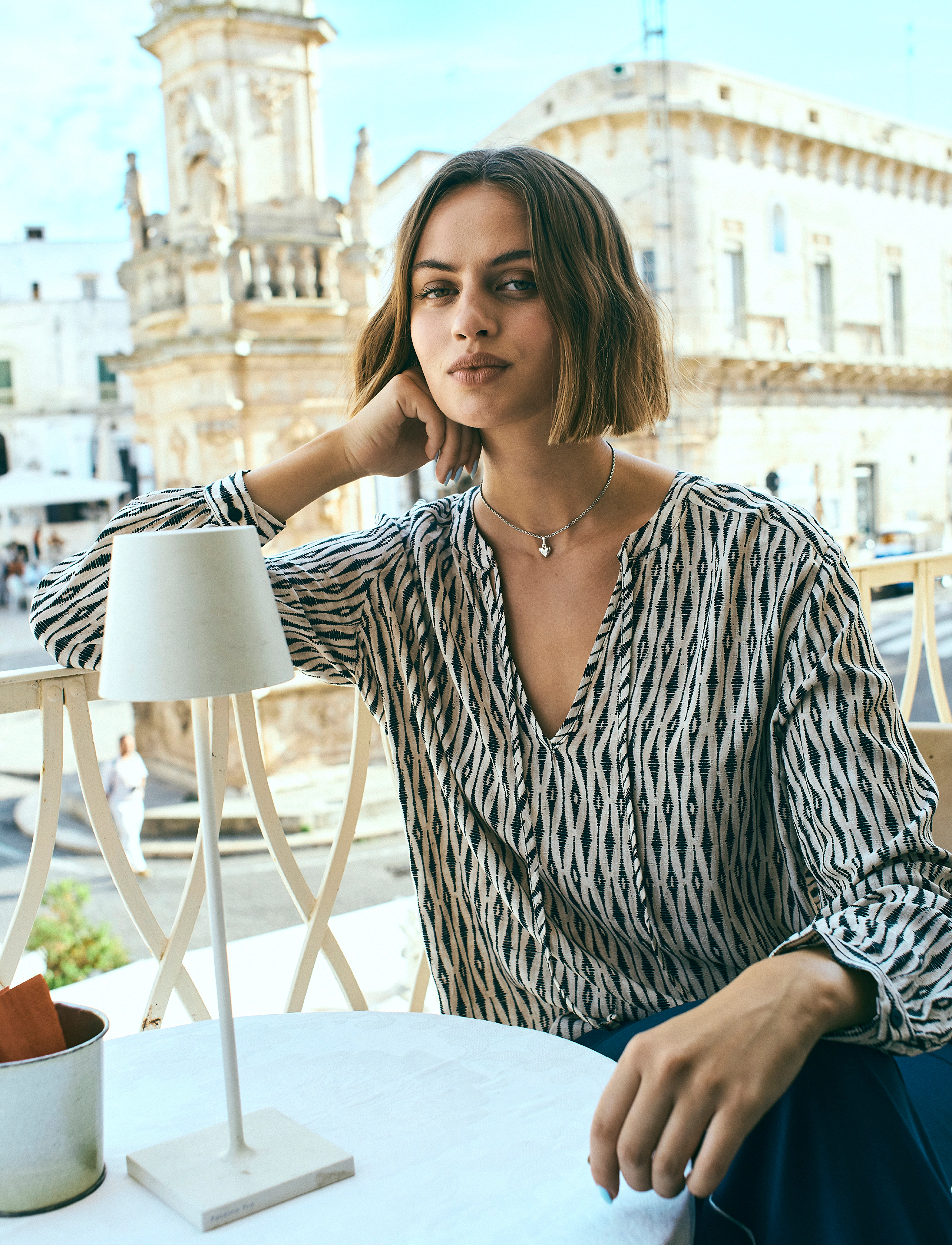FREE/QUENT Blouse  - Bluser - MOONBEAM W. BLACK / black