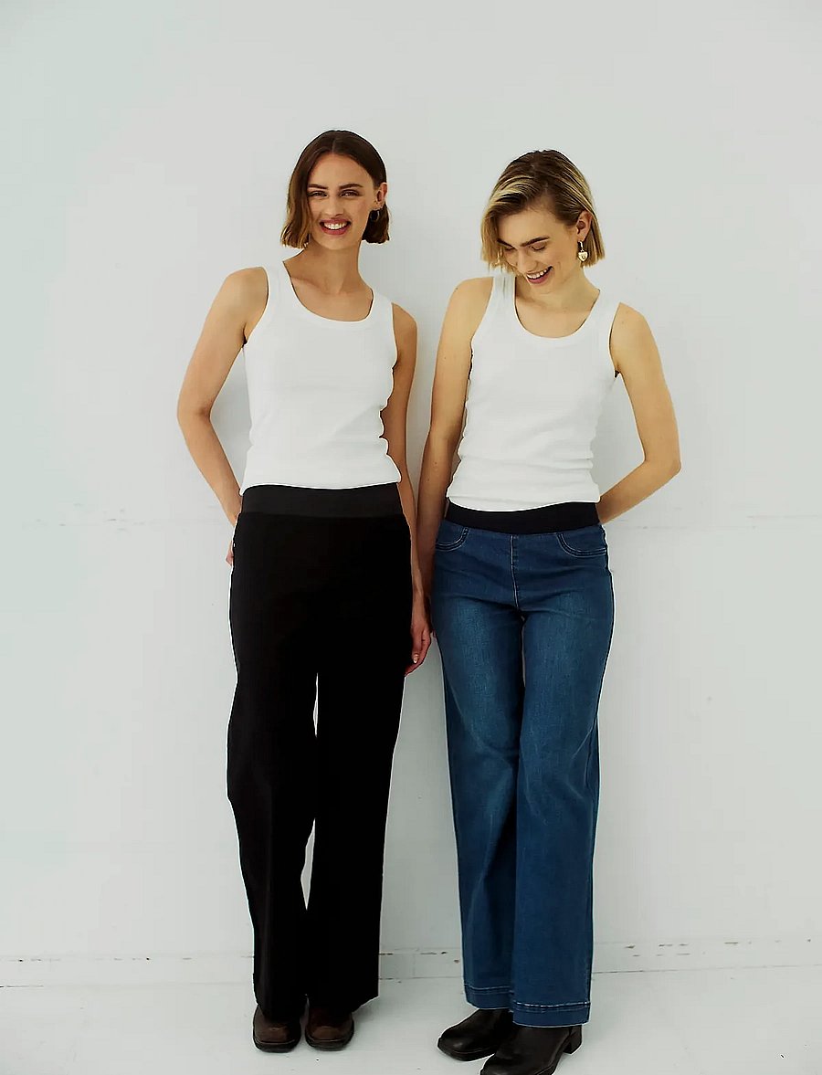 FREE/QUENT - FQSHANTAL-PANTS - hosen mit weitem bein - black - 0