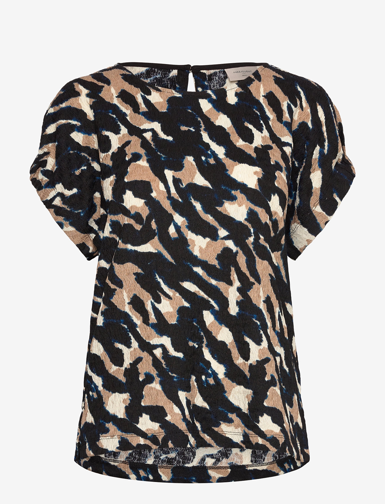 FREE/QUENT - FQNALIA-BLOUSE - bluzki z krótkim rękawem - black w. silver mink - 0