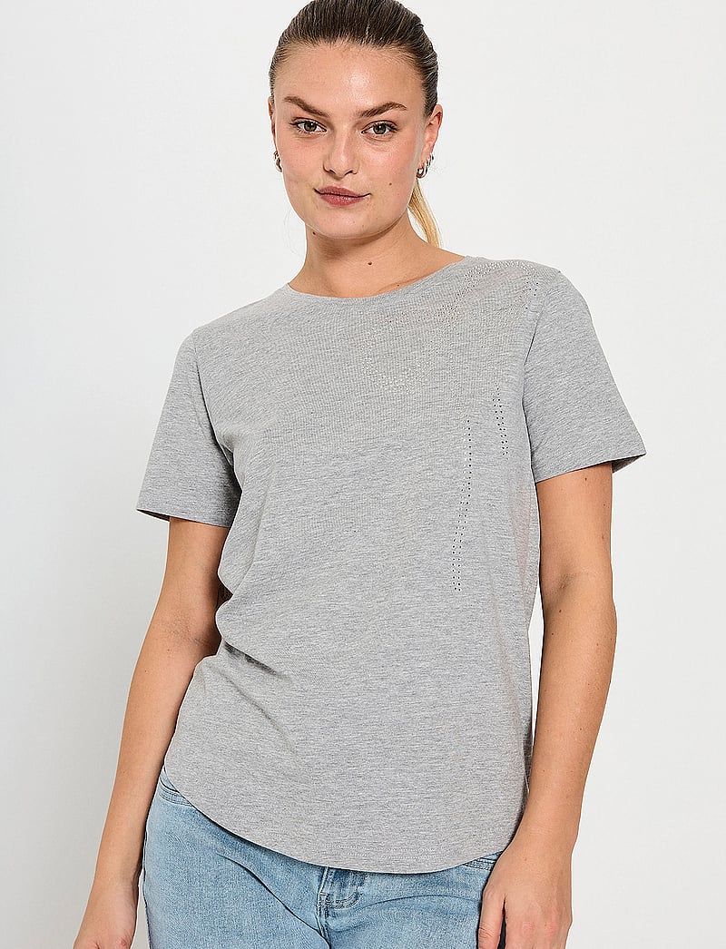 FREE/QUENT - FQFENJAL-TEE - t-särgid - light grey melange - 0
