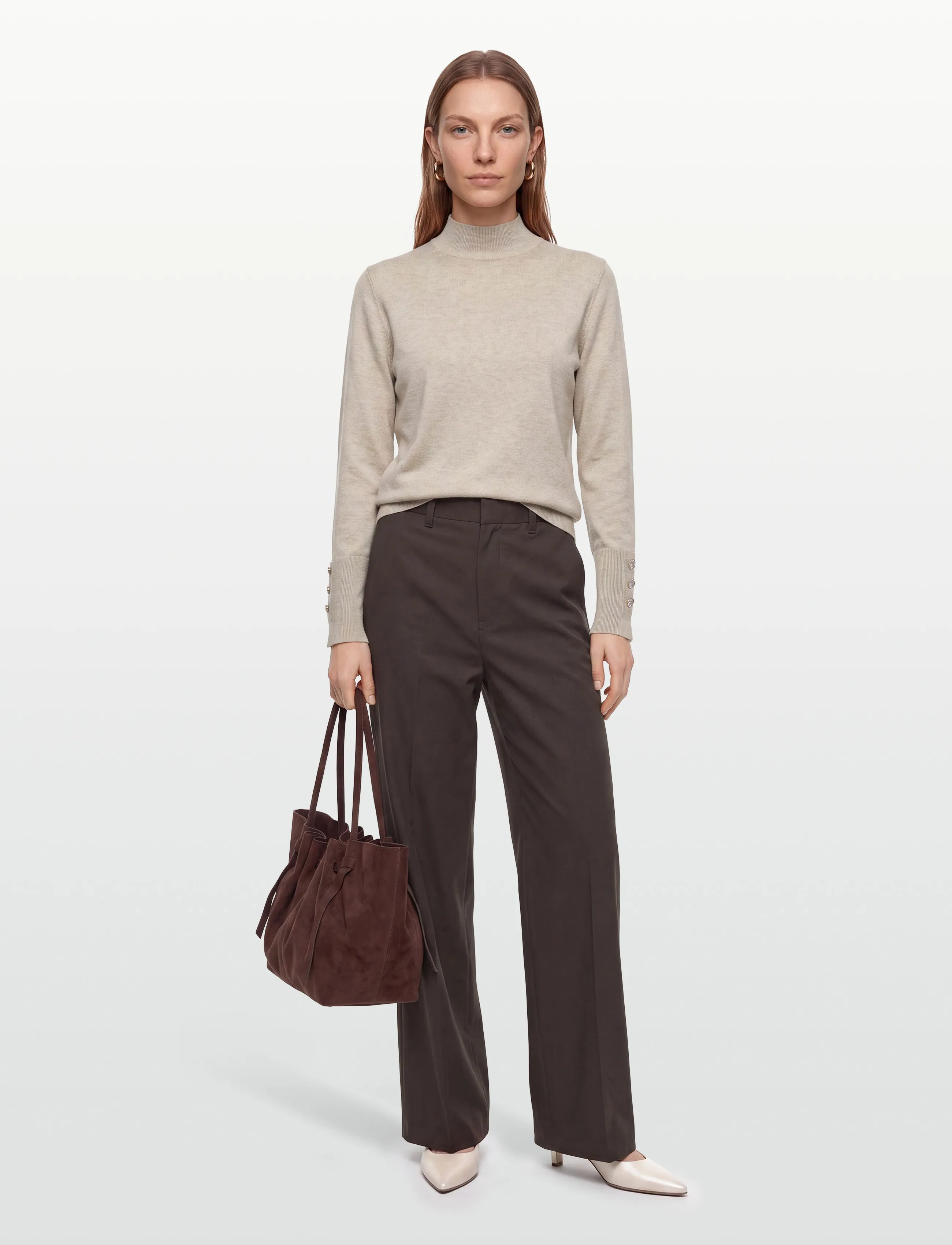 FREE/QUENT Fqkatie-Pullover, XL, Knitwear, Beige - Turtleneck, Frauen