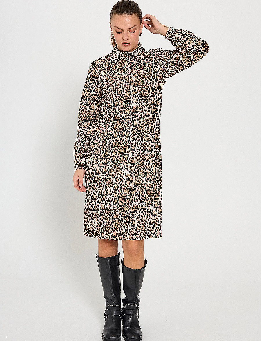 FREE/QUENT - Shirt dress - shirt dresses - rainy day w. silver mink - 0