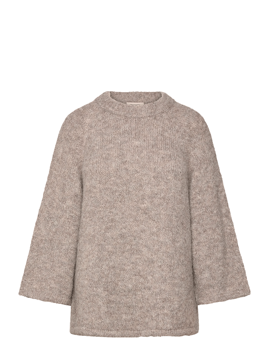 FREE/QUENT - FQGRSLULU-PULLOVER - stickade tröjor - desert taupe melange - 1