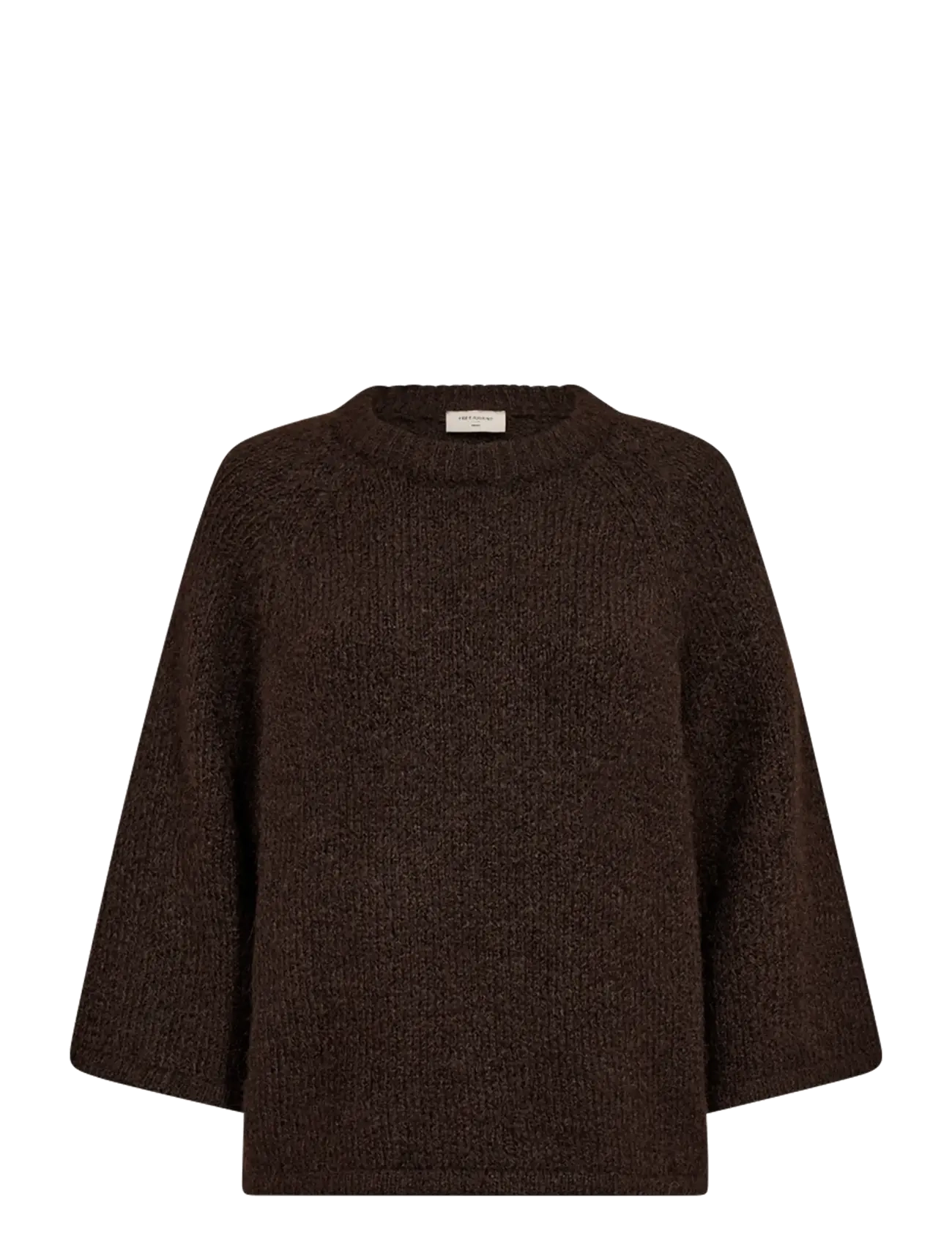 FREE/QUENT FQGRSLULU-PULLOVER - Stickat - MOLE MELANGE / brown