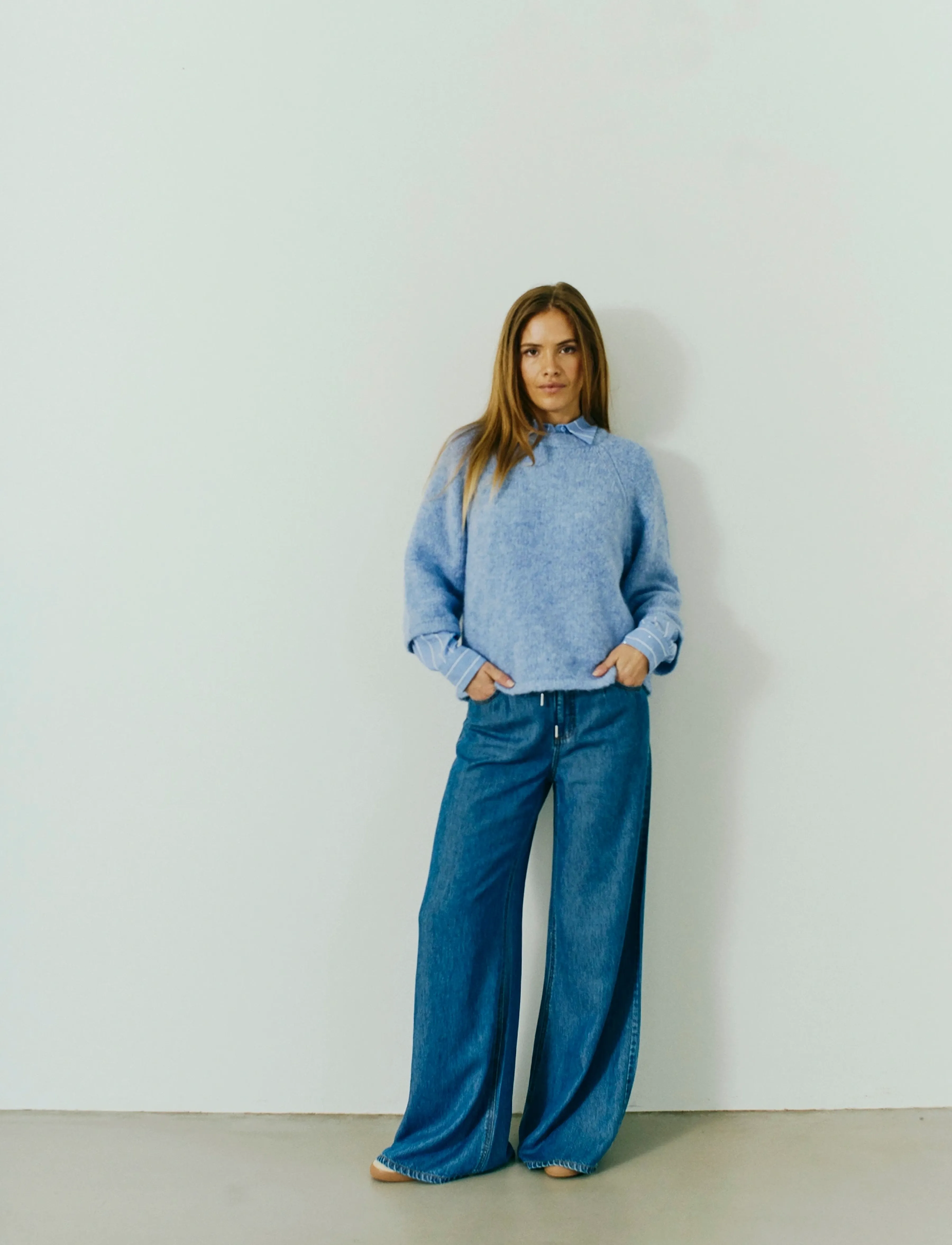 FREE/QUENT - FQGRSLULU-PULLOVER - džemperi - vista blue melange - 4