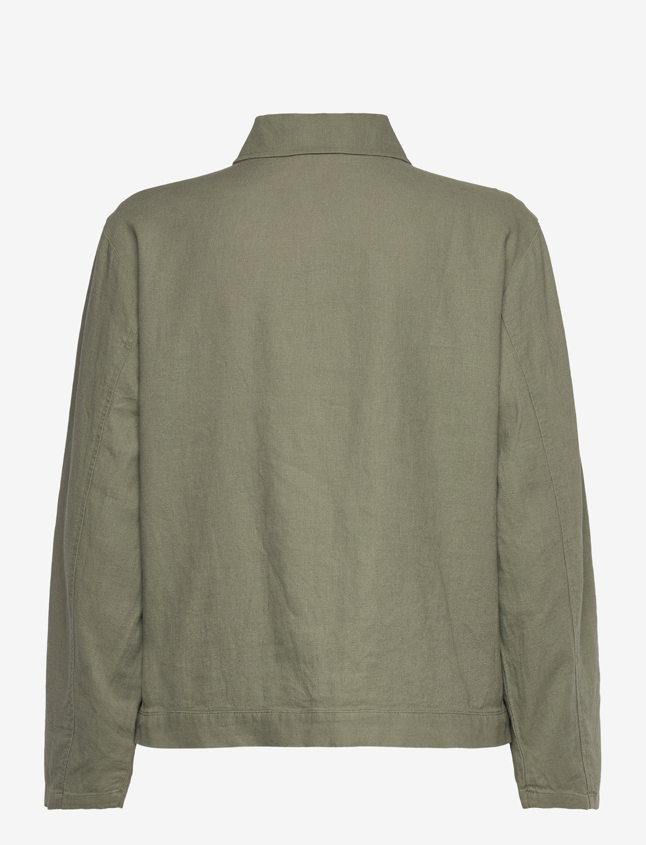 FREE/QUENT - Jacket from Freequent in a light linen material. The jacket has long sleeves, la - deep lichen green - 1
