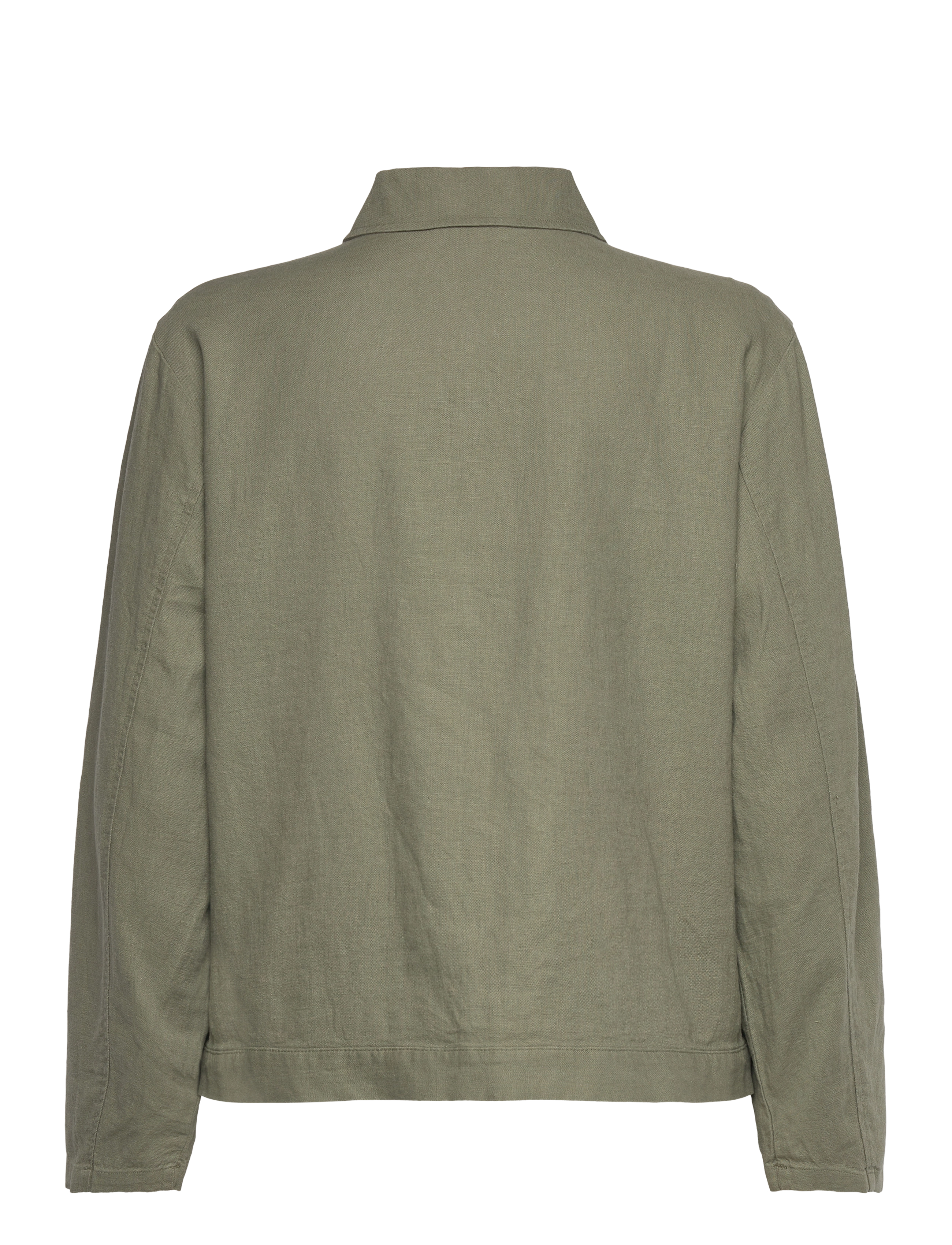 FREE/QUENT - Jacket from Freequent in a light linen material. The jacket has long sleeves, la - deep lichen green - 1