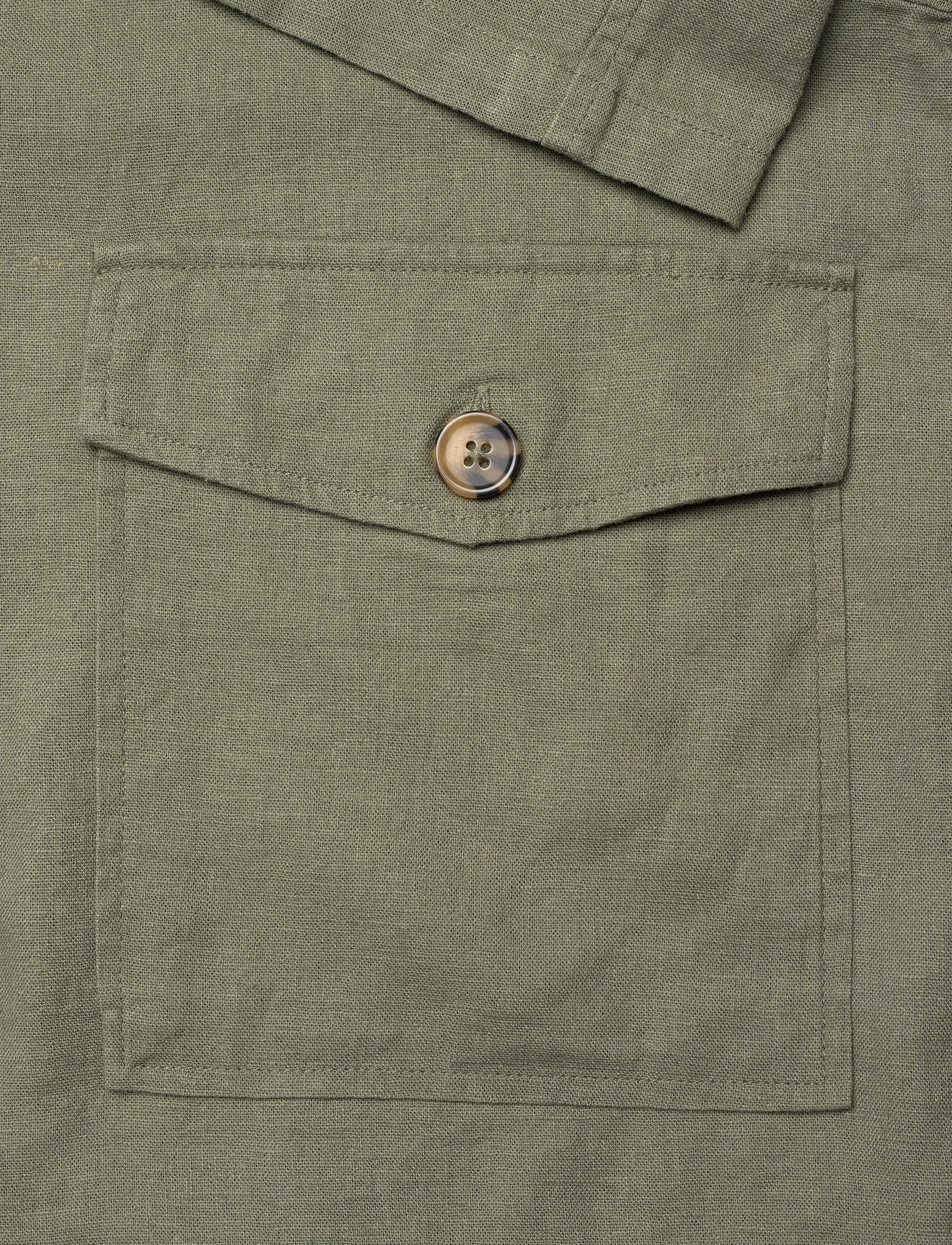 FREE/QUENT - Jacket from Freequent in a light linen material. The jacket has long sleeves, la - deep lichen green - 3