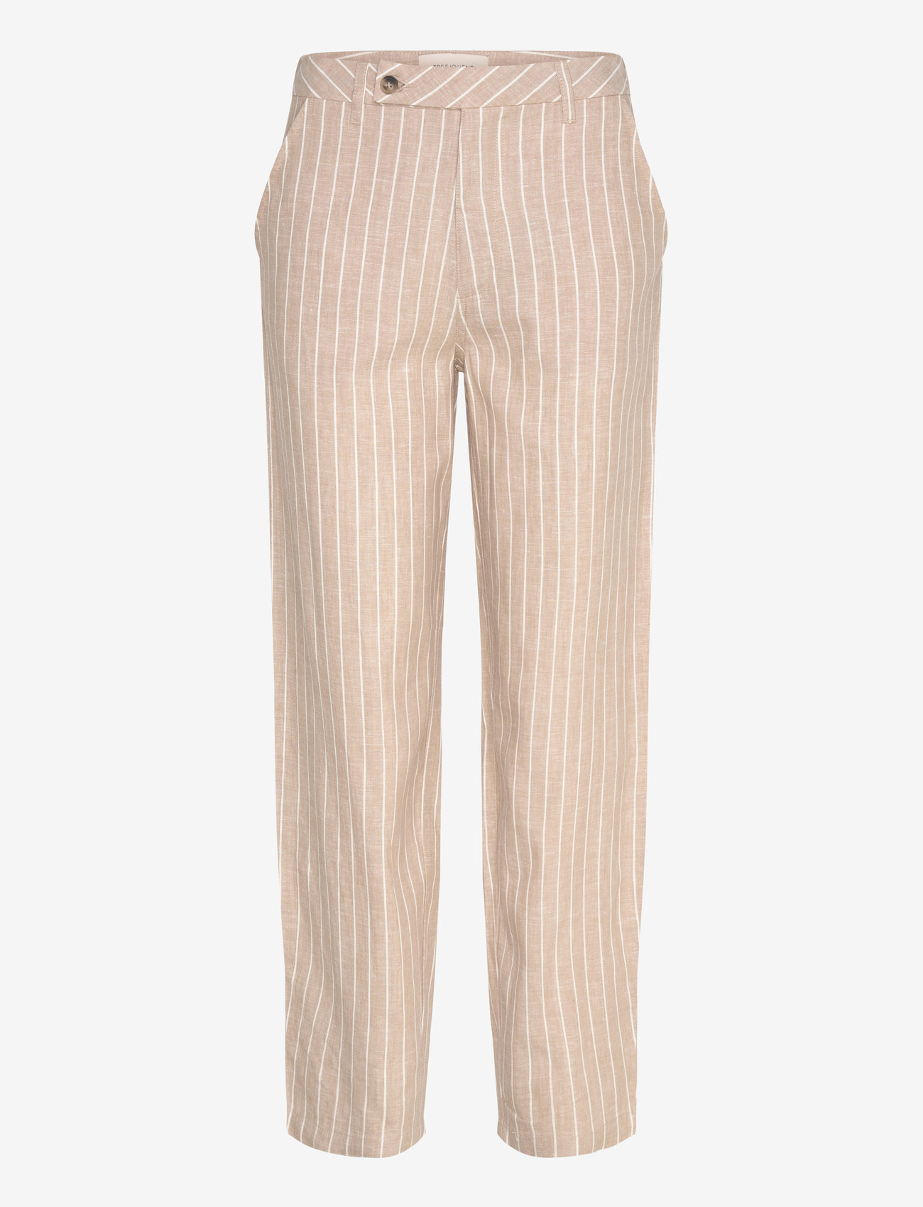 FREE/QUENT - Pants  - linased püksid - sand mel w. star off-white - 0
