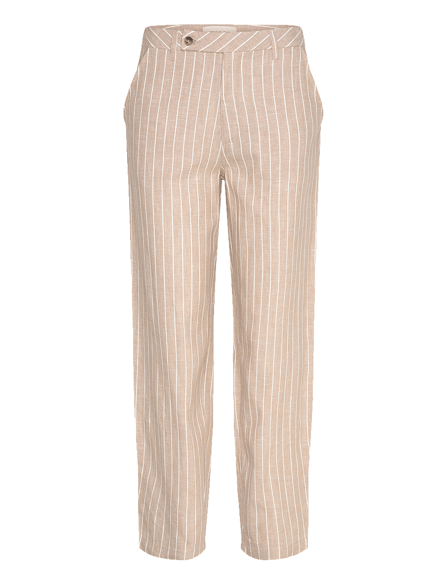 FREE/QUENT - FQLAVEGA-PANTS - leinenhosen - sand mel w. star off-white - 0