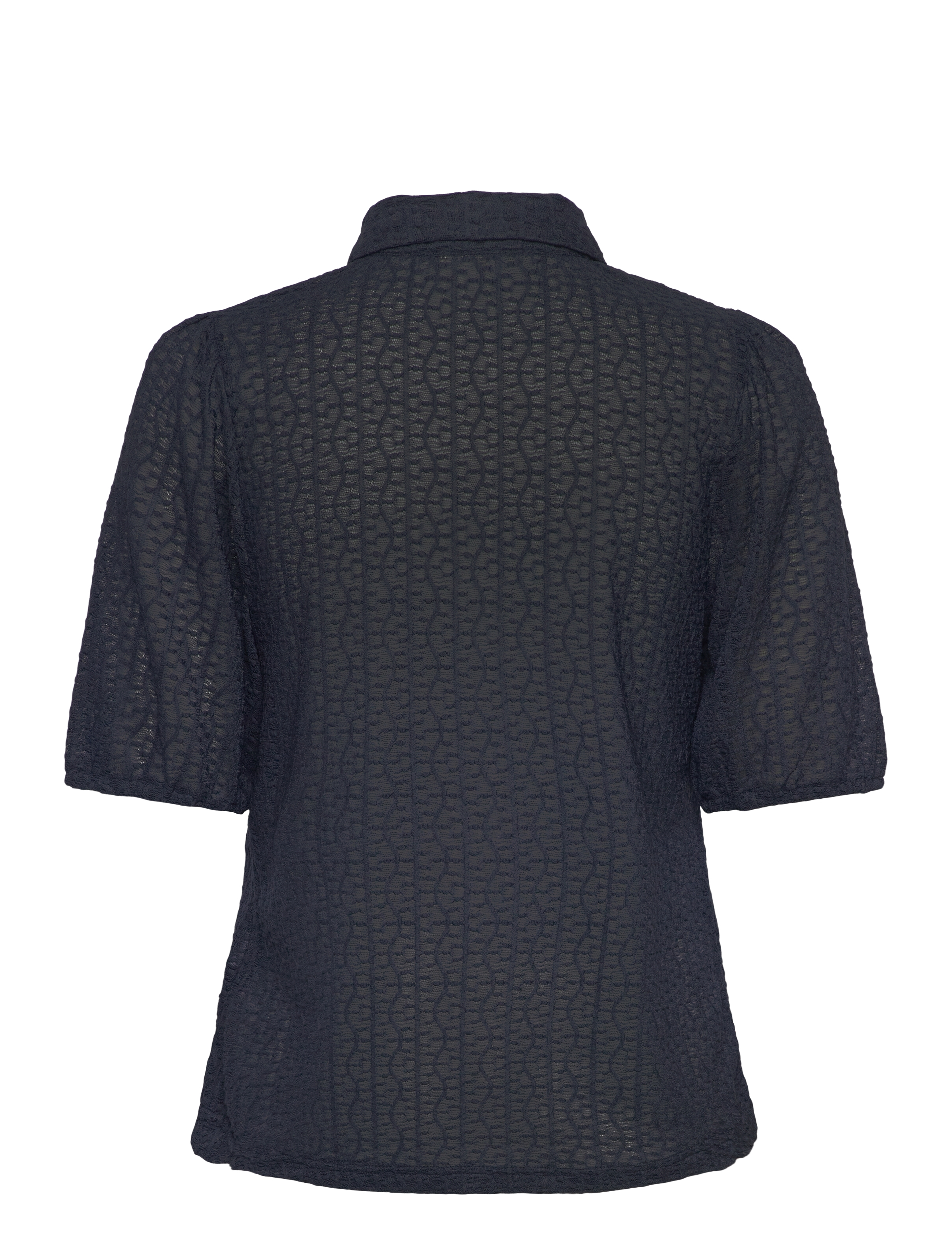 FREE/QUENT - Shirt from Freequent in a light transparent lace material with a lovely textured - navy blazer - 1