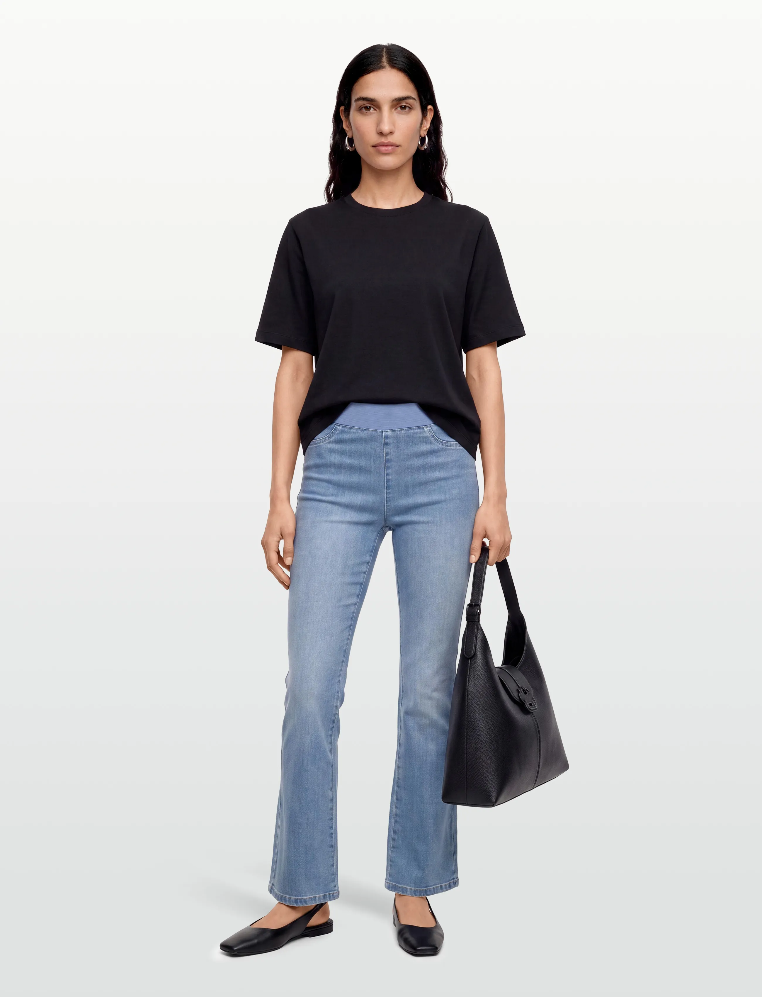 FREE/QUENT FQSHANTAL-PANTS-C - Flared jeans - LIGHT BLUE DENIM / blue