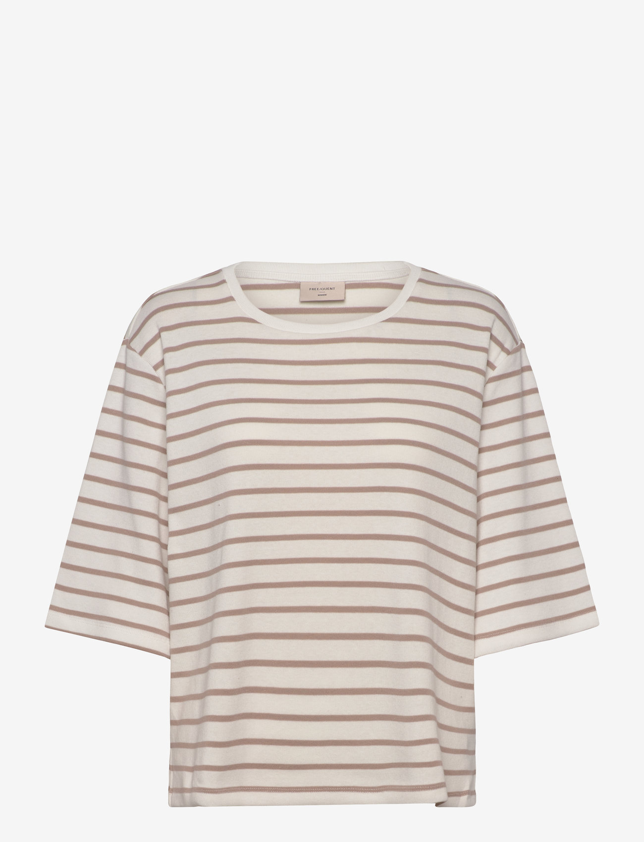 FREE/QUENT - T-shirt  - t-shirts - star off-white w. simply taupe - 0