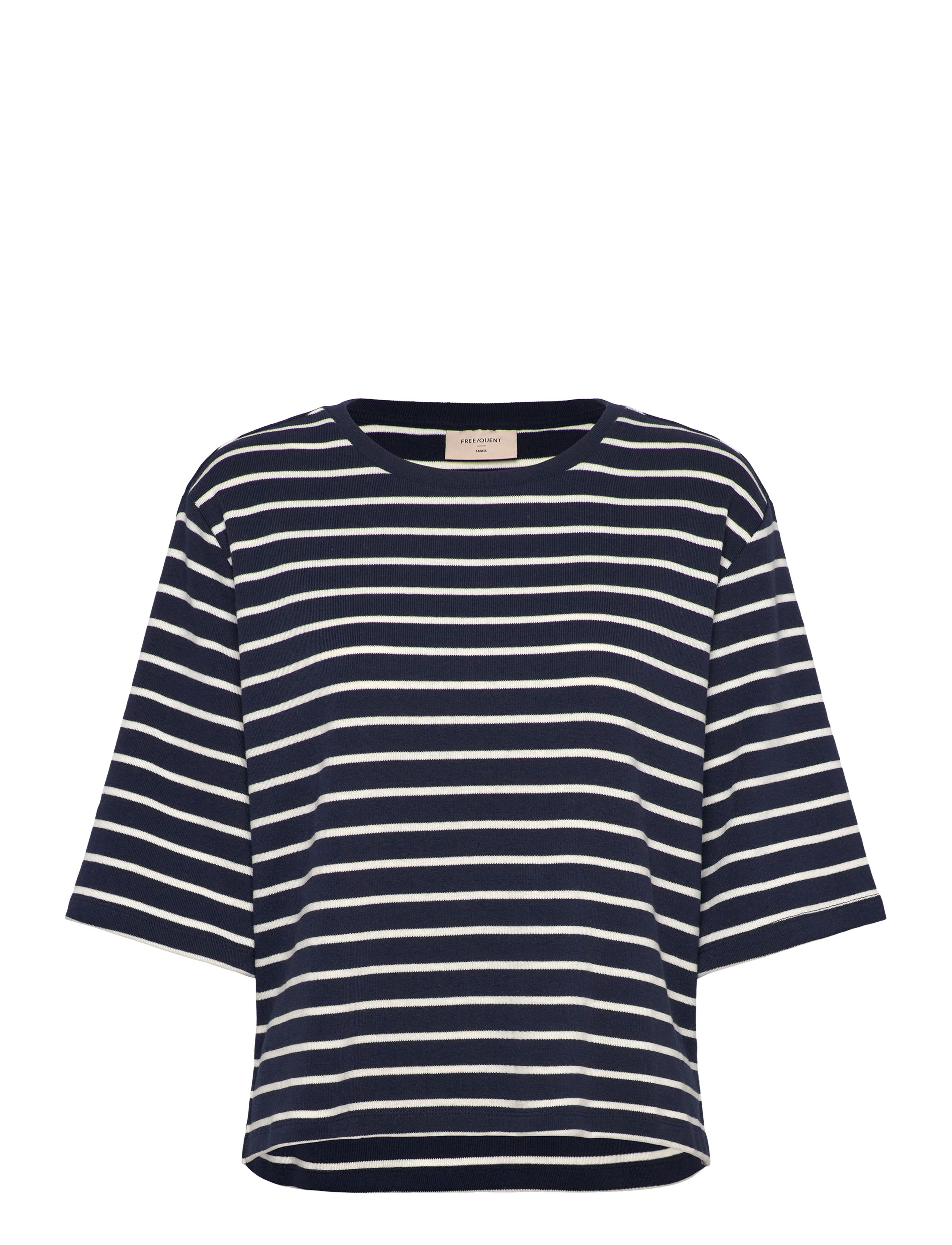 FREE/QUENT T-shirt  - Tøj - NAVY BLAZER W. STAR OFF-WHITE / navy