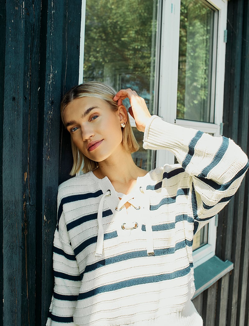 FREE/QUENT - FQSAIL-PULLOVER - pullover - star off-white w. bittersweet - 0