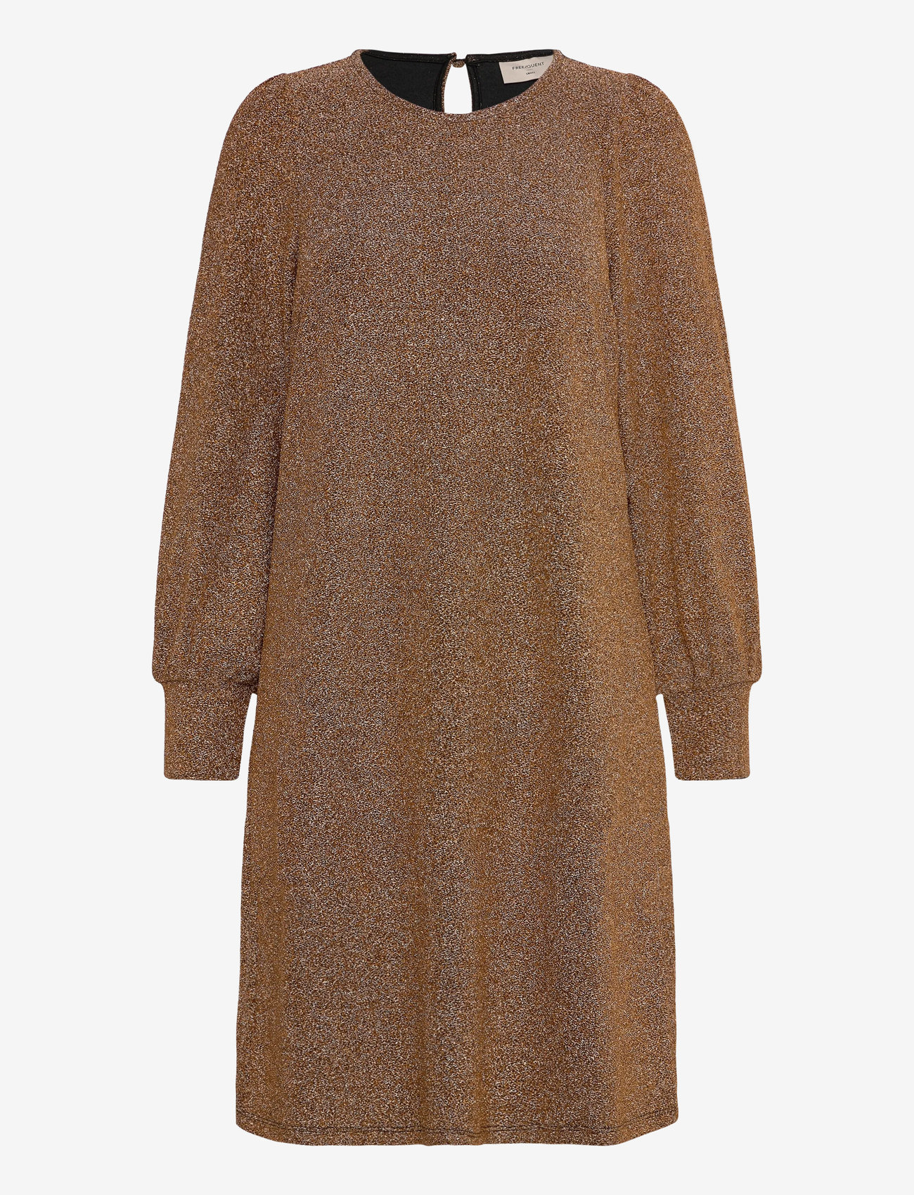 FREE/QUENT - Dress from Freequent in a soft jersey material with a metallic surface. The dres - stickade klänningar - black w. bronze - 0