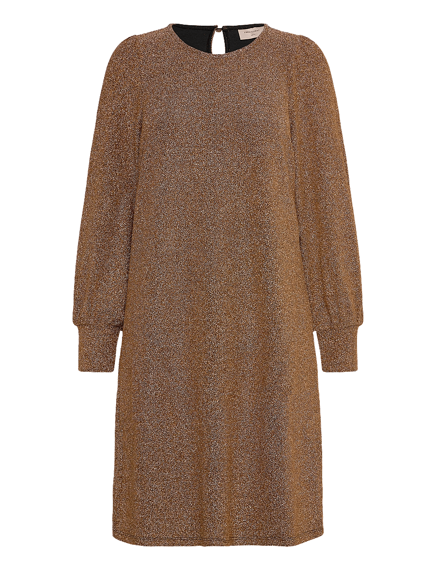 FREE/QUENT - Dress from Freequent in a soft jersey material with a metallic surface. The dres - knitted dresses - black w. bronze - 0