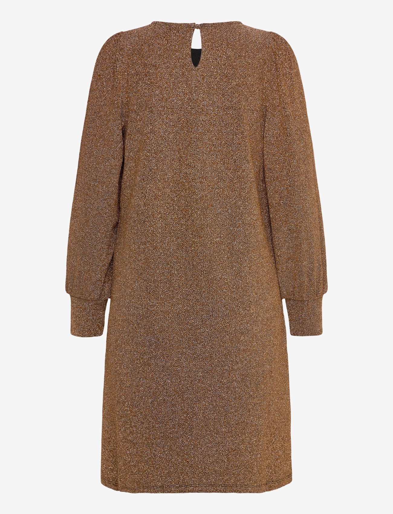 FREE/QUENT - Dress from Freequent in a soft jersey material with a metallic surface. The dres - stickade klänningar - black w. bronze - 1