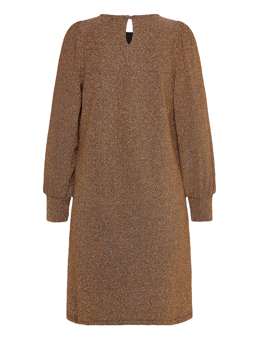 FREE/QUENT - Dress from Freequent in a soft jersey material with a metallic surface. The dres - knitted dresses - black w. bronze - 1