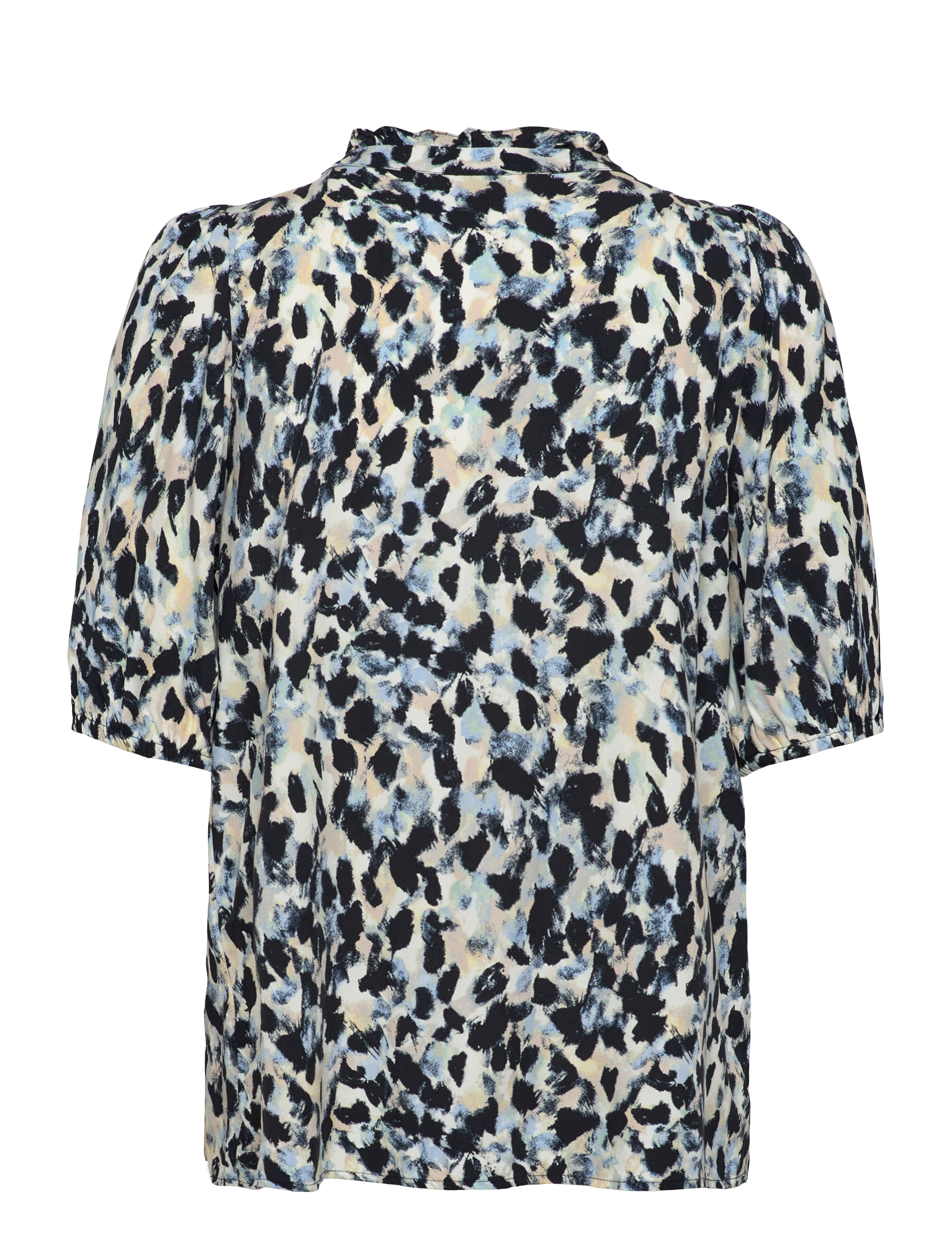 FREE/QUENT - Shirt  - kortermede bluser - chambray blue w. black - 2