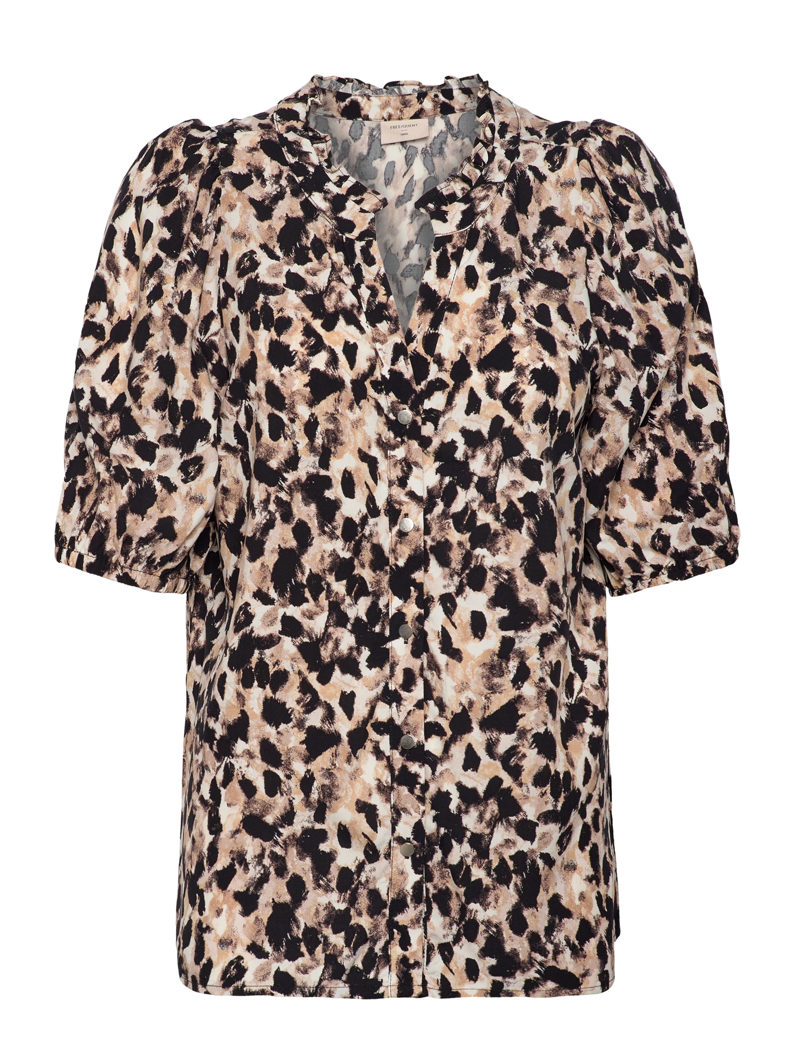 FREE/QUENT Shirt, XS, Brown, Bluser > Kortærmede, Dame