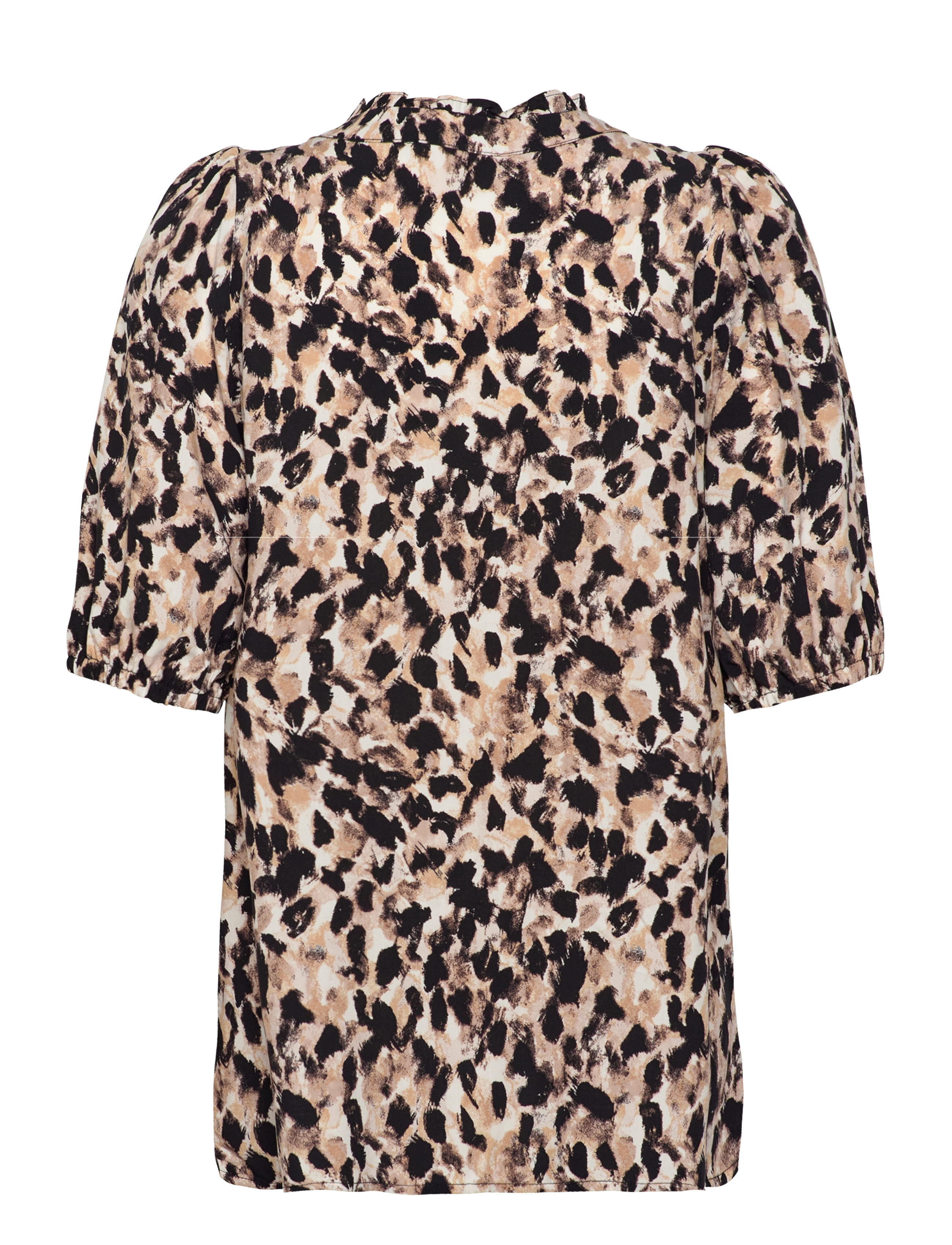 FREE/QUENT - Shirt  - kortærmede bluser - simply taupe w. black - 1