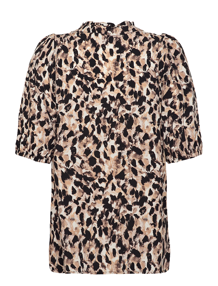 FREE/QUENT - Shirt - kortärmade blusar - simply taupe w. black - 1