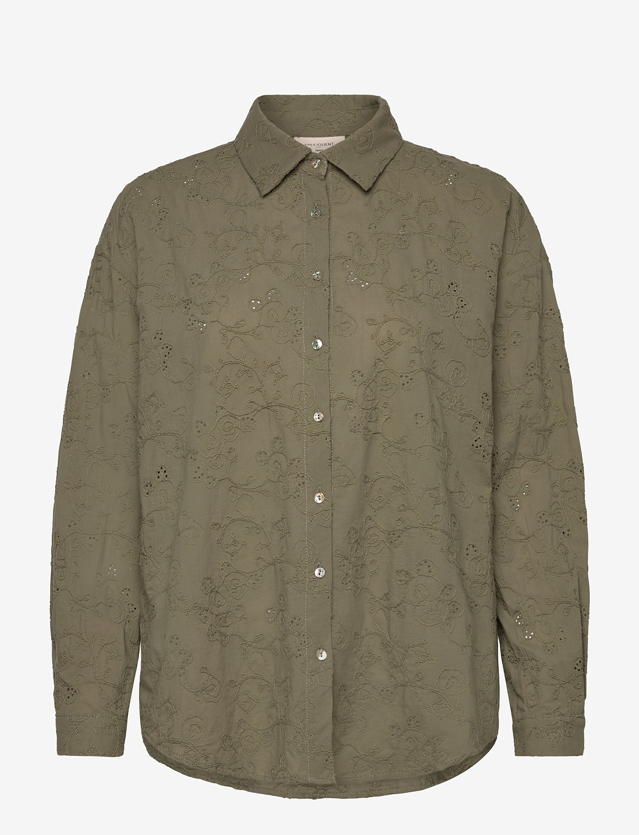 FREE/QUENT - FQUNIQUA-SHIRT - long-sleeved shirts - deep lichen green - 0