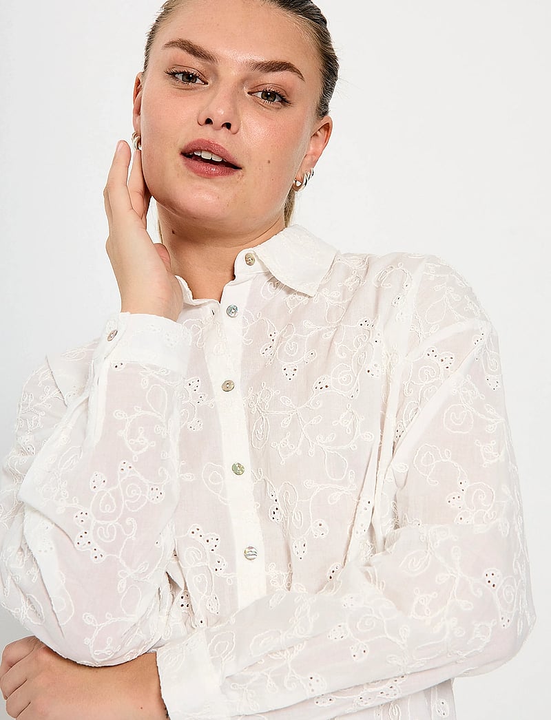 FREE/QUENT - FQUNIQUA-SHIRT - langærmede skjorter - star off-white - 3