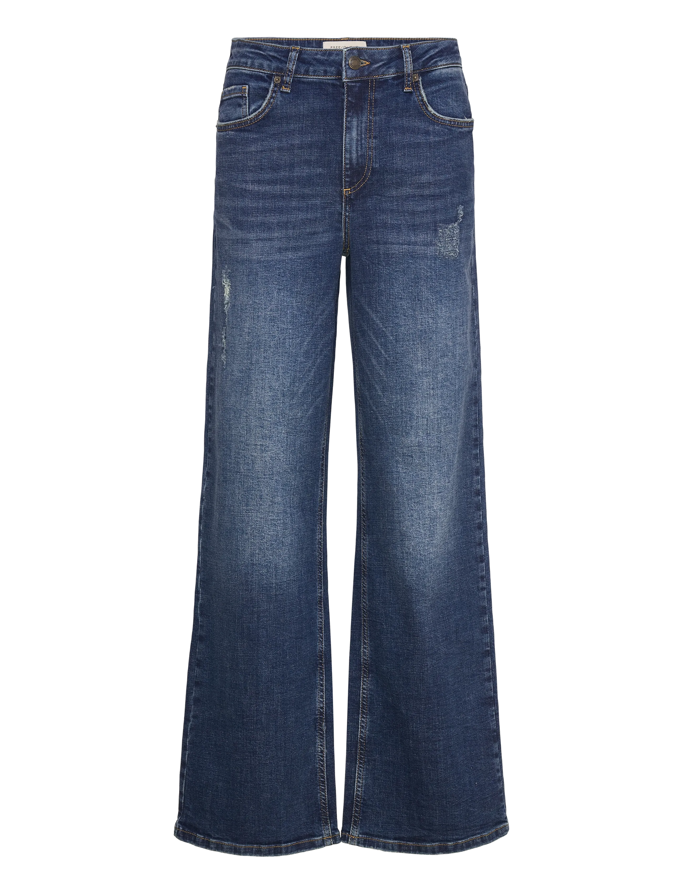 FREE/QUENT FQMILLY-JEANS - Flared jeans - DARK BLUE DENIM / blue