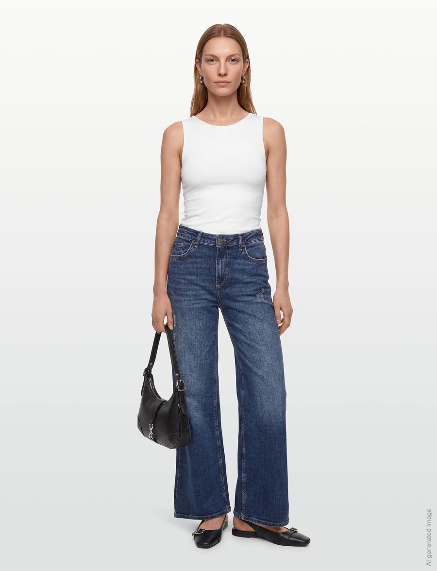 FREE/QUENT - FQMILLY-JEANS - brede jeans - dark blue denim - 0