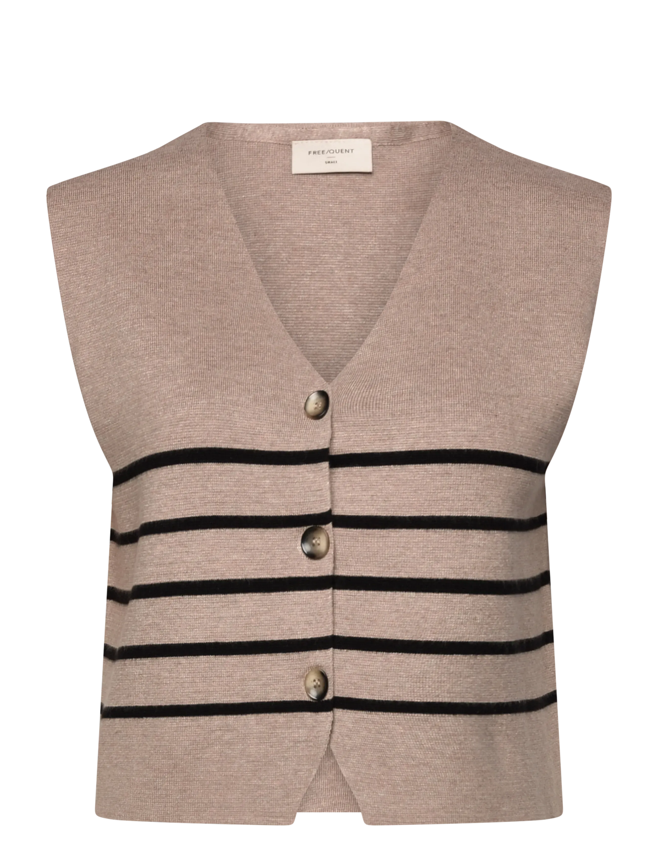 FREE/QUENT - Waistcoat - simply taupe mel. w. black - 0