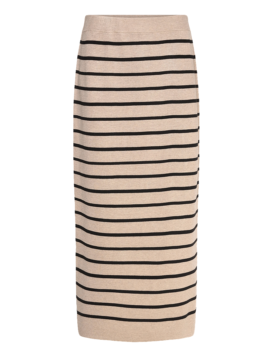 FREE/QUENT - Skirt - midihameet - simply taupe mel. w. black - 1