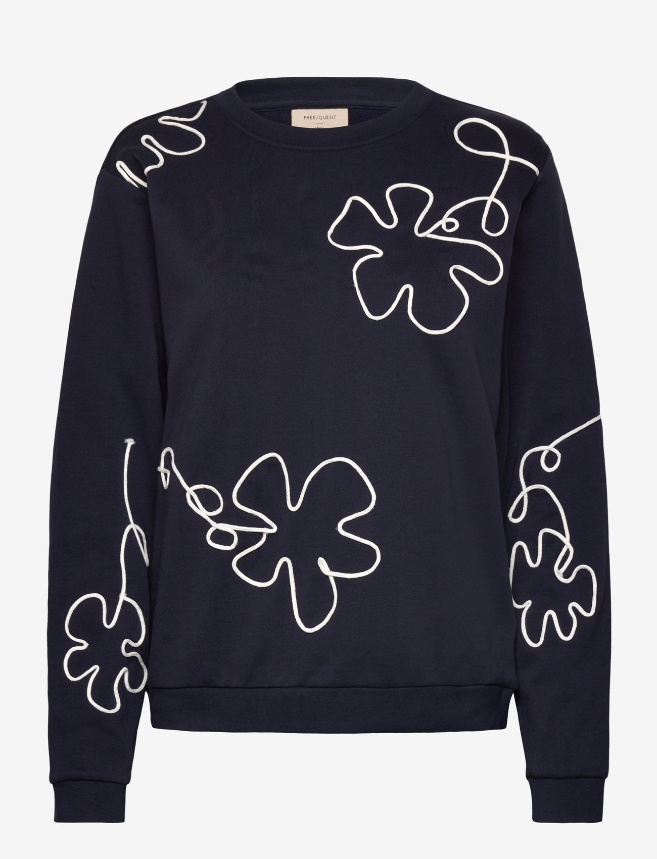 FREE/QUENT - Pullover from Freequent in a soft material. The pullover has a rounded neckline, - navy blazer w. star off-white - 0